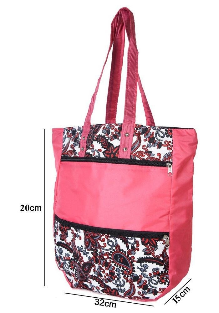 Abyq Pink Tote Bag with Floral Design for Women - Image 4